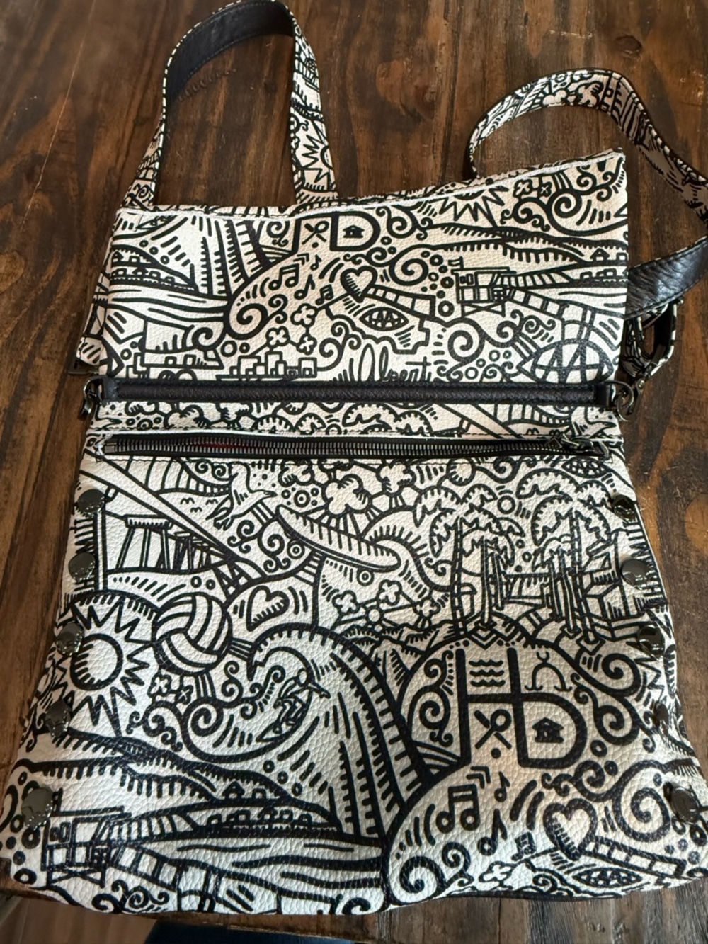 Hammitt Black & White Doodle Crossbody Bag - Picture 4 of 5